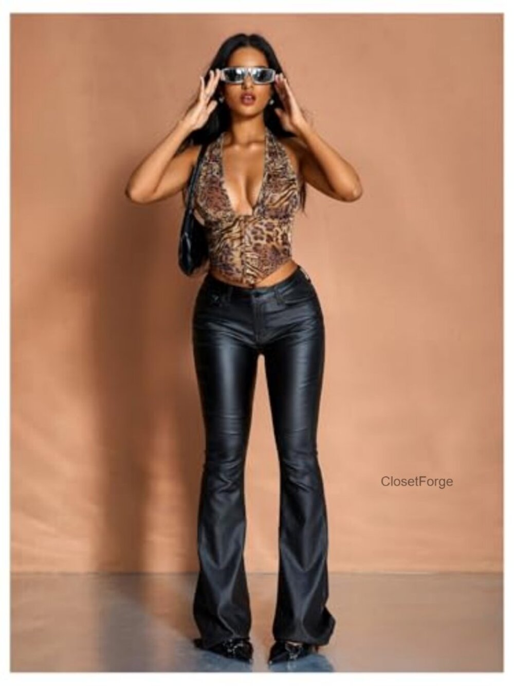 Sexy Deep V Neck Halter Corset Crop Top Sleeveless Open Back Going Out - Picture 5 of 5